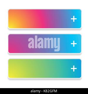 Empty web button set colorful vector Stock Vector