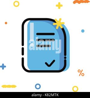 Line art flat Style. Document Application development, business and information. Vector icons and elements collection. Finance Concept. Stock Vector