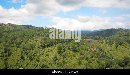 Landscape of mountain in Central Highlands of Vietnam. Central Highlands (Tay Nguyen) is a plateau bordering the lower part of Laos and Cambodia. Stock Photo