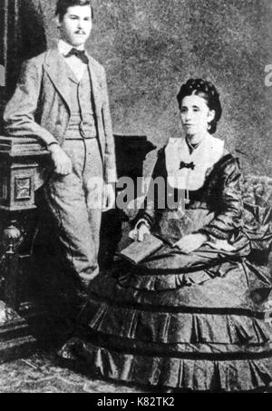 sigmund freud with the mother amalia, 1872 Stock Photo