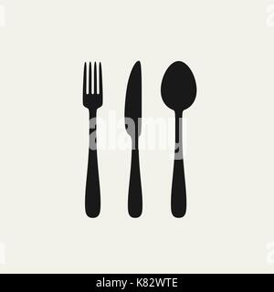 Cutlery black silhouettes Stock Vector