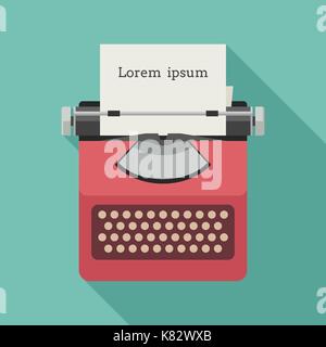 Typewriter flat icon Stock Vector