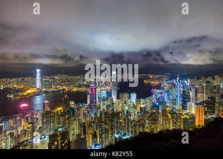 City skyline and Victoria Harbour viewed from Victoria Peak, Hong Kong ...