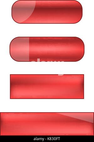 vector web buttons set - red Stock Vector