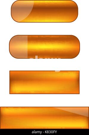 vector web buttons set - orange Stock Vector