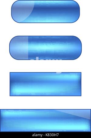 vector web buttons set - blue Stock Vector