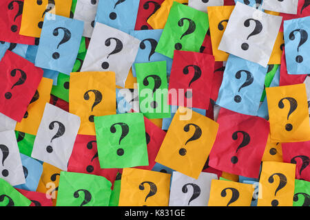 Too Many Difficult Decisions.Too Many Questions. Close up. Stock Photo