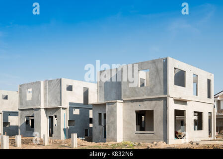 The building structure are made from prefabrication system.All pieces are made from high-strength concrete.Then assembled into a building. Stock Photo