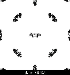 Skiing mask pattern seamless black Stock Vector