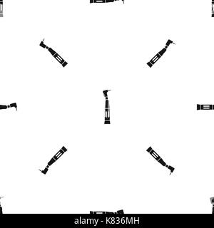 Dental drill pattern seamless black Stock Vector