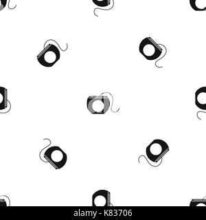 Dental floss pattern seamless black Stock Vector