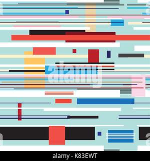 Geometric multicolored pattern from different stripes and rectangles Stock Vector