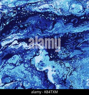 Liguid watercolor and ink abstract colored painting. Wet panted illustration, abstract background and wallpaper. blue color. Vector illustration. Stock Vector