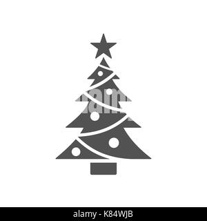 Isolated christmas tree icon with star. Vector illustration Stock Vector