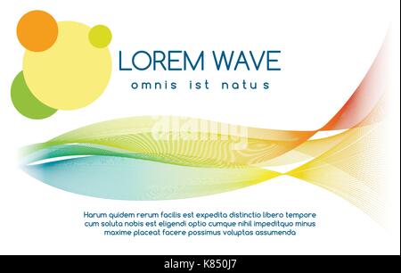 Abstract colourful line sound waves banner. Rainbow digital wave energy stream isolated on white background. Vector illustration Stock Vector