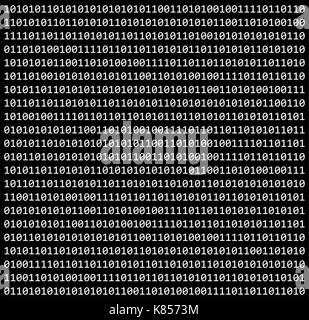 binary code zero one matrix black background beautiful banner wallpaper design illustration Stock Vector
