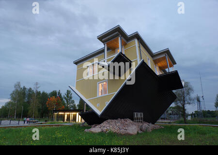 Upside down house in Tartu. Estonia 17th September 2017 Stock Photo