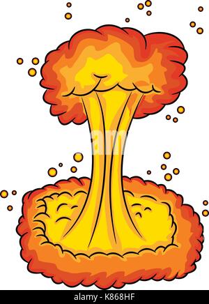 Nuclear explosion mushroom cloud icon. Atomic bomb war, symbol end of ...