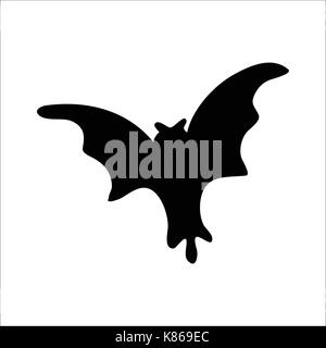 halloween creepy scary bat silhouette vector symbol icon design. Beautiful illustration isolated on white background Stock Vector