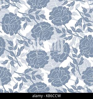 Seamless floral pattern with peonies Stock Vector