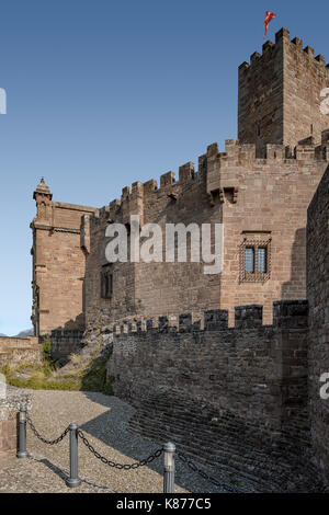 Castle Javier in the province of Navarre, region of Spain. Famous for being the birthplace of St Francisco Javier. Stock Photo