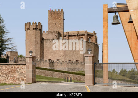 Castle of Javier from the classroom Francisco de Jasso. X century, Navarre, Spain Stock Photo