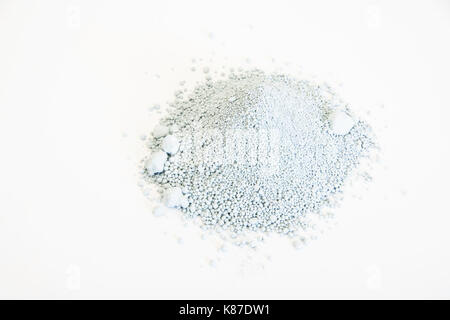 extreme close up of grey pigment isolated over white background Stock Photo