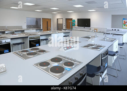 A home economics classroom in a new British Primary School ...