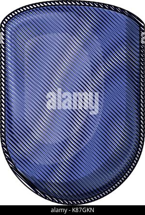 rounded shield in colored crayon silhouette and striped Stock Vector ...