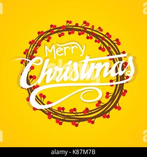 creative merry christmas wooden frame round Stock Vector