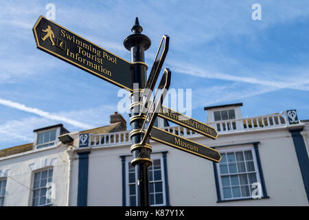 Sign in Market Square, Sidmouth, Devon, England Stock Photo