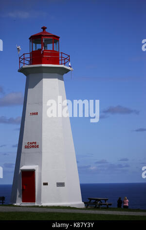 The lighthouse at Cape George, one of many place along the shoreline in Nova Scotia, Canada. Stock Photo