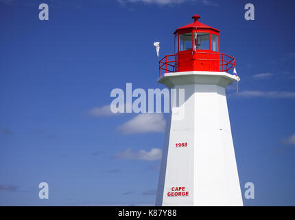 The lighthouse at Cape George, one of many place along the shoreline in Nova Scotia, Canada. Stock Photo