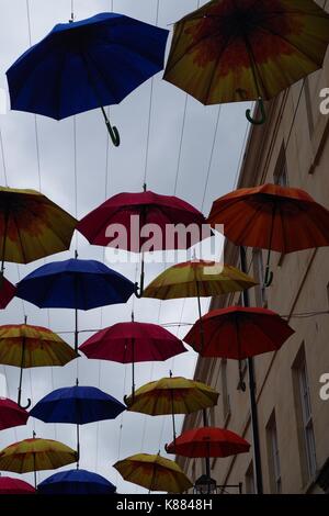 Southgate's Umbrella Street, City Centre. City of Bath, Somerset, UK. August, 2017. Stock Photo