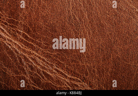 Natural brown leather texture background close up view Stock Photo
