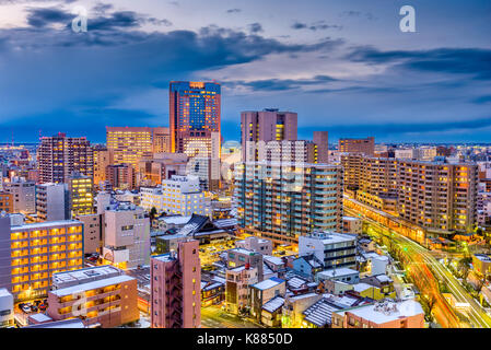 Kanazawa, Japan skyline at dusk. Stock Photo