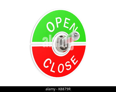 Open close toggle switch Stock Photo