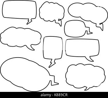 speech bubbles outline  vector symbol icon design. Beautiful illustration isolated on white background Stock Vector