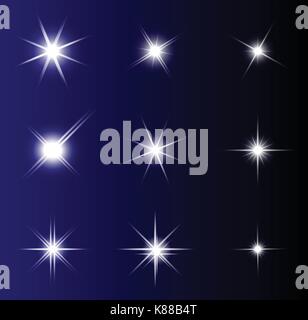 transparent star vector symbol icon design. Beautiful illustration of glowing light effect stars bursts with sparkles on transparent background for ch Stock Vector