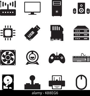 Computer hardware icon Stock Vector