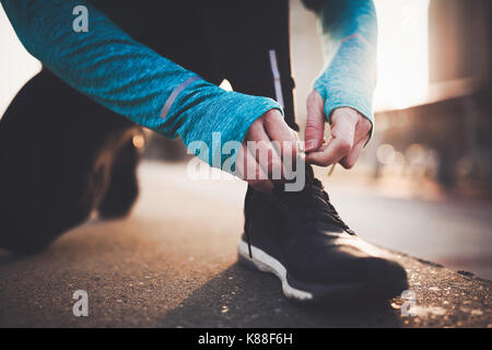 Jogging and running are fitness recreations Stock Photo