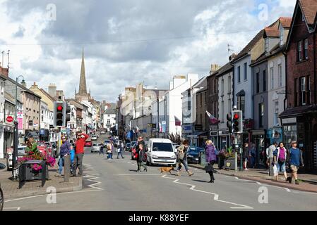 Town centre Monmouth Monmouthshire Wales Stock Photo