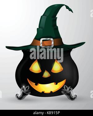 Cartoon Halloween witchs cauldron Stock Vector