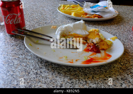Fish and Chips finished meal Stock Photo