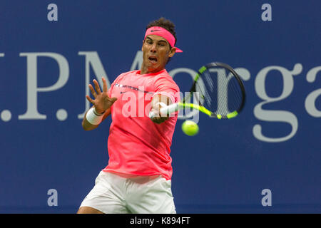 Rafael Nadal (ESP) competing at the 2017 US Open Tennis Championships Stock Photo