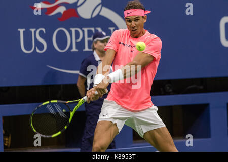 Rafael Nadal (ESP) competing at the 2017 US Open Tennis Championships Stock Photo