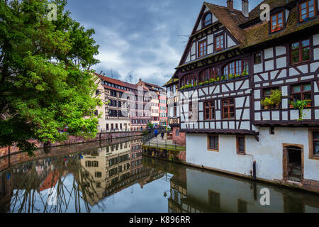 Traditional colorful houses in La Petite France, Strasbourg, Alsace, France Stock Photo
