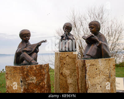 Bad Zwischenahn, Germany - November 23, 2016: Bronze sculptures on display in the park Stock Photo