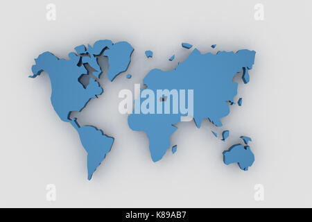 3d rendering of low poly world map Stock Photo