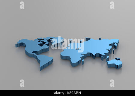 low polygon 3d world map on white background Stock Photo - Alamy